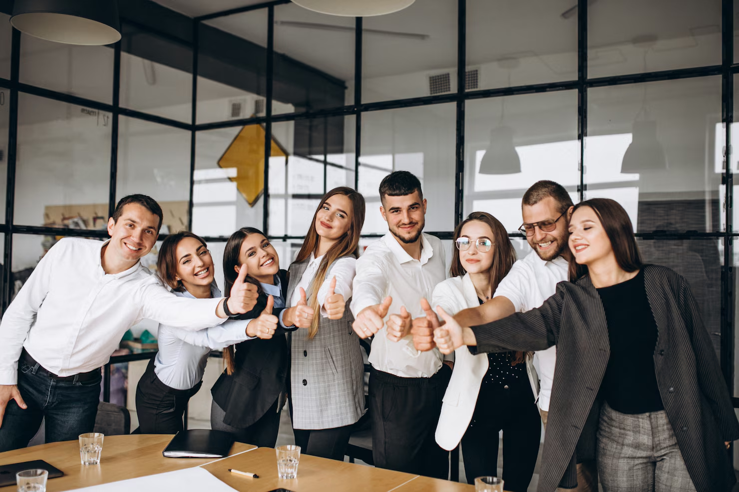Team celebrating at work